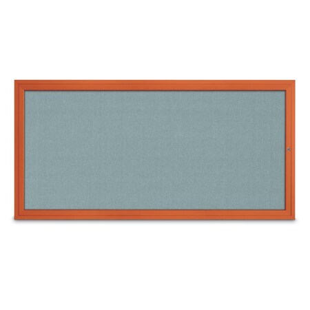 United Visual Products Slim Enclosed Corkboard, 24"x36", Gold Alum Frame/Buff UVEB2436-GOLD-BUFF